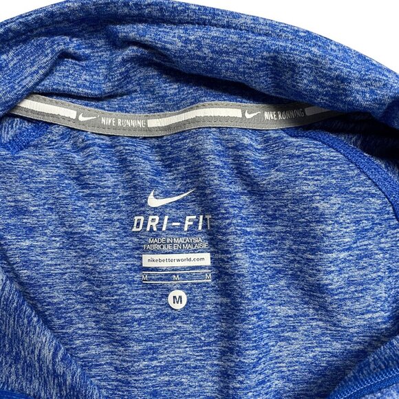 NIKE DRI-FIT PULLOVER 1/2 ZIP LIGHTWEIGHT STRETCH WOMENS M BLUE HEATHER ATHLETIC - Picture 5 of 9